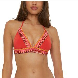 BECCA Fiesta Avery Swim Bikini Halter Top red Size M 1769
